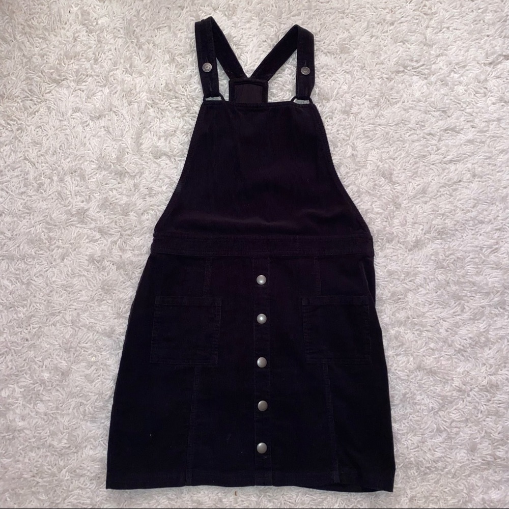 Hollister Black Corduroy Overall Dress